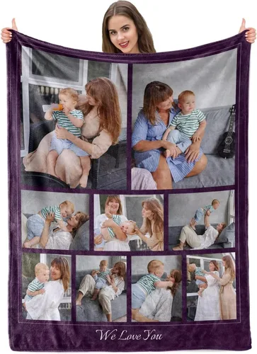 Vista 8 de Manta personalizada con imagen, mantas personalizadas para adultos y niños, manta de fotos personalizable, mantas personalizadas como regalo