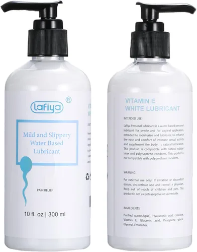 Vista 2 de Lubricante a base de agua, lubricante blanco cremoso de vitamina E para sexo vaginal y anal, lubricante personal antideslizante de larga duración