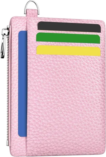 Vista 27 de Hancynir Cartera delgada para mujer con soporte para tarjetas de crédito RFID, pequeña mini funda para tarjetas con bolsillo frontal de PU, cartera
