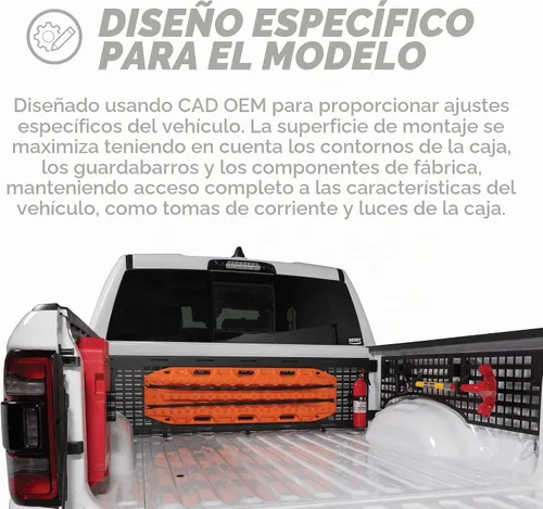 Vista 2 de Putco Panel Molle para portón trasero de caja de camioneta, compatible con camiones Dodge Ram 2500/3500 2019-2026
