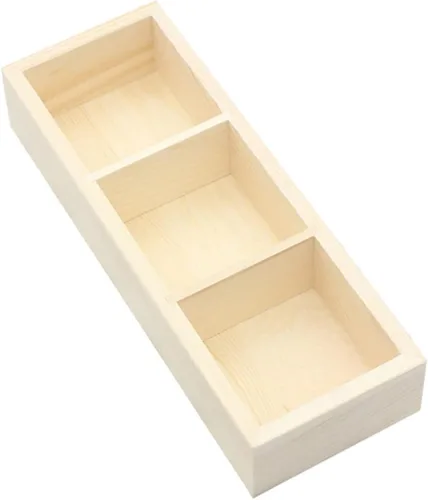 Vista 9 de Tea Bag Organizer Box, 3 Compartment Wooden Storage Box