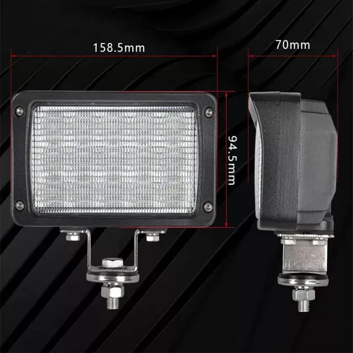 Vista 7 de Paquete de 4 luces LED de trabajo de 6.3 pulgadas, rectangular, 12/24 voltios CC 45 W, 4500 lm, barra de luz LED brillante de 6500 K, resistente al