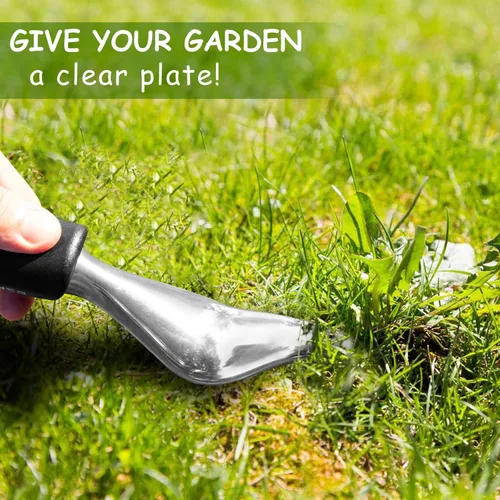 Vista 7 de SZHLUX Herramienta de deshierbe manual, herramienta de extracción de malezas prémium para jardín, herramienta de mano de jardinería con mango Verde