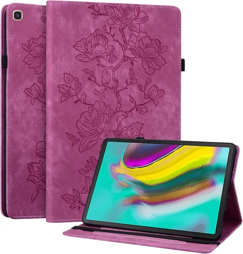 Vista 30 de Funda para Samsung Galaxy Tab S5e 10.5 2019 Modelo SM-T720/T725/T727, funda delgada de piel sintética con soporte multiángulo y soporte