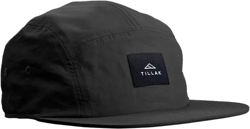 Vista 13 de Tillak Wallowa Gorro de Campamento, Gorra de Nailon Ligero de 5 Paneles con Cierre a Presión Gris basalto.