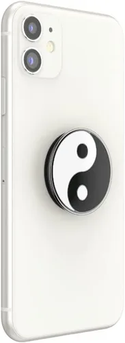 Vista 3 de Agarre para teléfono PopSockets con soporte expansible, agarre adhesivo, esmaltado - Yin Yang