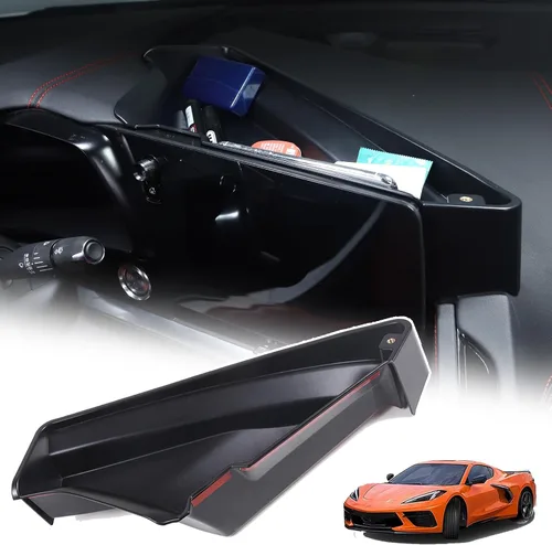 Vista 13 de Sekhyna Caja de almacenamiento trasera compatible con pantalla de navegación Chevrolet Corvette C8 2020-2025, bandeja organizadora para salpicadero