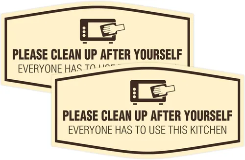 Vista 33 de Signs ByLITA Fancy Please Clean Up After Yourself Everyone Has To Use This Kitchen Sign (Negro) - Pequeño