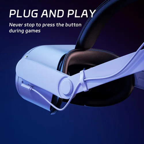 Vista 8 de QWOS RGB Comfort Battery Head Strap 8000mAh Compatible with Oculus Quest 2 - Extend 7hrs Playtime - Adjustable Elite Strap with Super Soft Thickened