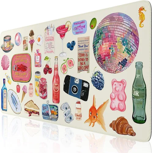 Vista 11 de iCasso Alfombrilla de escritorio para teclado y mouse, alfombrilla de mouse grande para escritorio, alfombrilla de escritorio para computadora