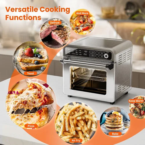 Vista 3 de [Usado] Electactic Combo de horno tostador de freidora de aire de 18 cuartos de galón, horno de convección grande 12 en 1 con control de temperatura