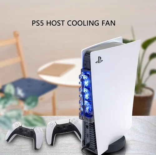 Vista 3 de Ventiladores de refrigeración PS5, ventilador de refrigeración Playstation 5 compatible con PS5 Discs Edition y edición digital