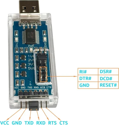 Vista 3 de DSD TECH SH-U09C5 USB a TTL UART Cable convertidor con soporte de chip FTDI 5V 3.3V 2.5V 1.8V TTL
