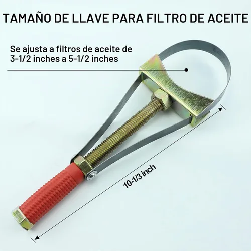 Vista 5 de Herramienta de extracción de llave de filtro de aceite, correa ajustable resistente 3.5-5.9 in de diámetro para excavadoras de camiones
