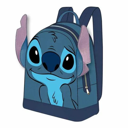 Vista 2 de Mochila Escolar Stitch Azul 22 x 25 x 11 cm