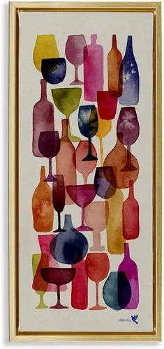 Vista 15 de Stupell Industries Copas de vino en capas Pintura enmarcada Giclée Art, diseño de Maria Over