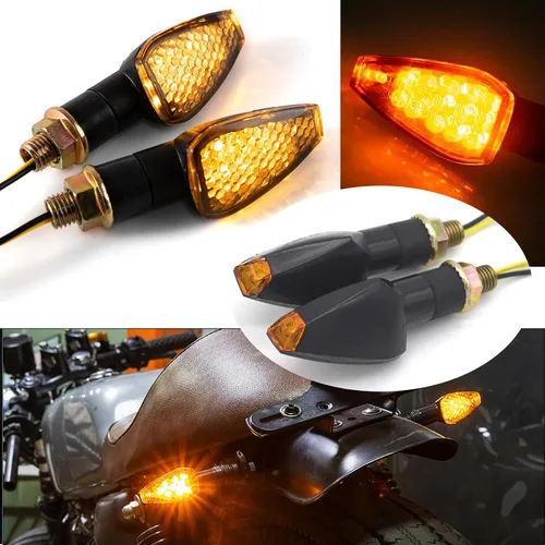 Vista 6 de Mini luz de flecha para motocicleta, luces intermitentes de 0.394 in, indicador LED universal para motocicleta, lámpara ámbar intermitente