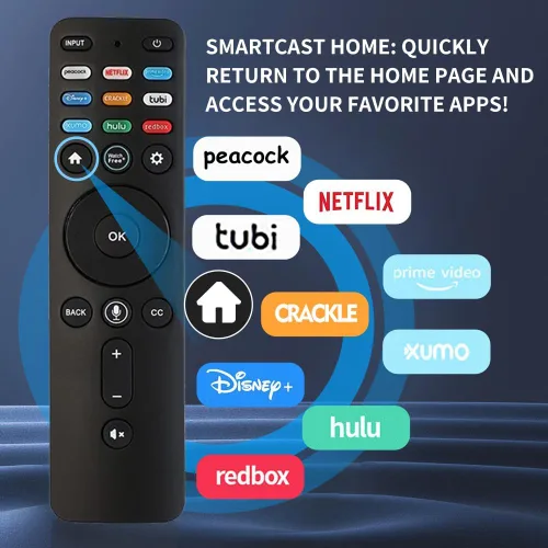 Vista 6 de RIVIERA Vizio - Control remoto universal para todos los televisores inteligentes VIZIO compatibles con D, E, M, P, V, PX Series con voz sin teclas