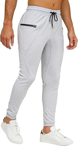 Vista 6 de MAIKANONG Pantalones deportivos ajustados para hombre, pantalones de entrenamiento para gimnasio, correr, atletismo, casual