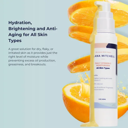 Vista 2 de Alana Mitchell Suero diario de vitamina C para la cara, hidratante facial para mujeres y hombres, suero facial antienvejecimiento con ingredientes