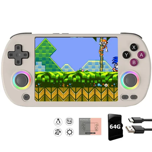 Vista 11 de RG40XX H Handheld Game Console RG40XXH Retro Gaming Console 4.0'' IPS Screen with 64G TF Card Pre-Installed Games Linux System Supports 5G WiFi