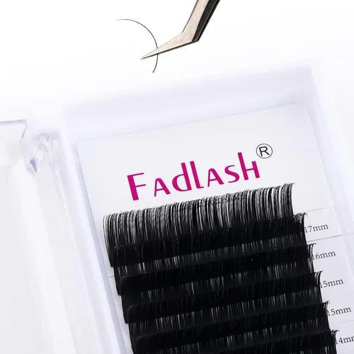 Vista 60 de Extensiones de pestañas de volumen regular, bandeja mixta, 0.03 mm, rizo B, 8-14 mm, de visón premium y seda, volumen de pestañas, suaves, mate
