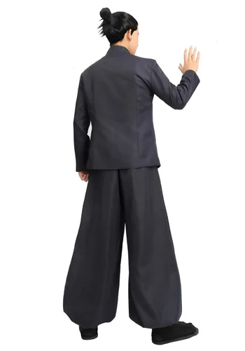 Vista 4 de DAZCOS Geto Suguru - Peluca de cosplay, accesorios de disfraz de anime JJK para Halloween (negro B)
