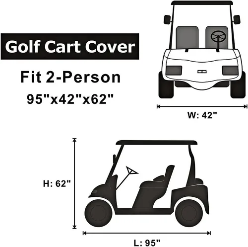 Vista 5 de funda para carro de golf, para drive Yamaha, EZ Go, Club Car Precedent, color tostado, gris oscuro