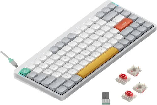 Vista 18 de NuPhy Air75 V2 Teclado mecánico portátil de 75% de bajo perfil, teclado inalámbrico, compatible con Bluetooth/2.4G/USB-C, teclados RGB Bluetooth