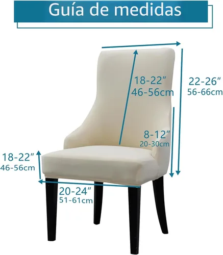 Vista 2 de Liykimt Juego de 1 funda elástica para silla lateral con respaldo de ala, funda decorativa para silla de comedor con brazo, lavable tapizada