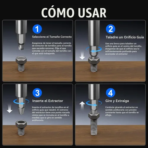 Vista 5 de STREBITO Juego de extractores de tornillos dañados, juego de 32 piezas de extractores de tornillos con eje de extensión magnético y adaptador