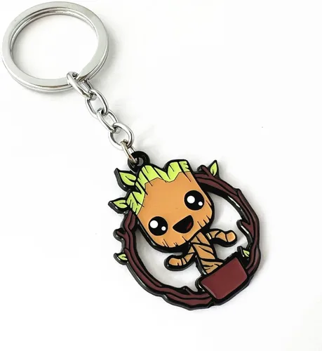 Vista 3 de Grot Llavero de calidad Anime Cosplay Superhero Vengers Llavero Regalos para Hombres Mujeres, 2