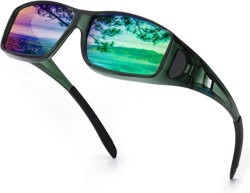 Vista 7 de IGnaef Fit Over Glasses Sunglasses for Men Women C01 Azul Azul Espejo