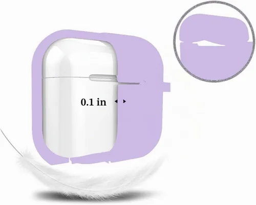 Vista 4 de Cypher.V Funda protectora para Airpods Pro con funda de silicona y puntas suaves para las orejas, unisex, color morado lavanda Púrpura lavanda