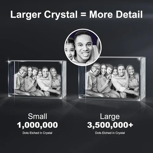 Vista 5 de Foto de cristal 3D, regalos personalizados, marco de fotos 3D personalizado, rectangular, regalos para parejas, regalos familiares, regalos