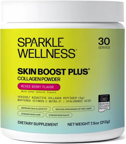 Vista 20 de Sparkle Wellness VERISOL - Péptidos de colágeno hidrolizados bioactivos Polvo de colágeno con vitamina C y ácido hialurónico para la salud