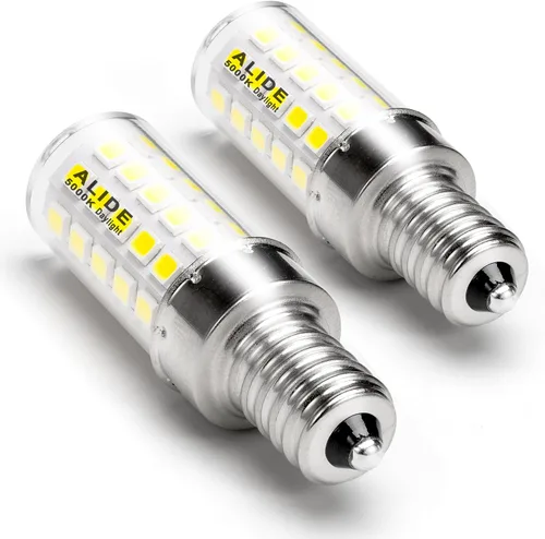 Vista 11 de ALIDE Bombillas LED E12 equivalentes a 40 vatios, 2700 K blanco cálido, bombilla LED E12 T6 C7 de 4 W para ventilador de techo, lámpara colgante