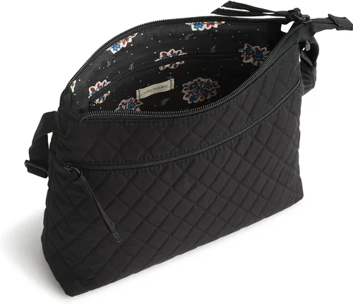 Vista 4 de Vera Bradley Bolso cruzado hipster de algodón de primera calidad con cremallera original para mujer Moonless Night