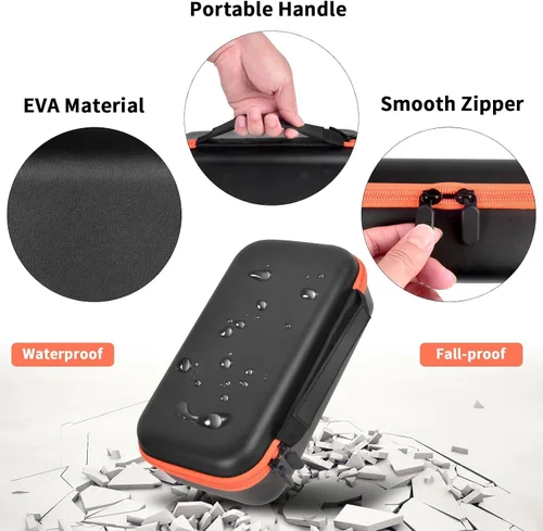 Vista 3 de Funda de micrófono inalámbrico compatible con el sistema de dos micrófonos inalámbricos JBL, bolsa de viaje de mano con micrófono dual para cantar