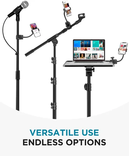 Vista 5 de InnoGear Soporte de micrófono para teléfono, abrazadera de montaje flexible de cuello de cisne para micrófono, tubos, tubos, accesorios de música
