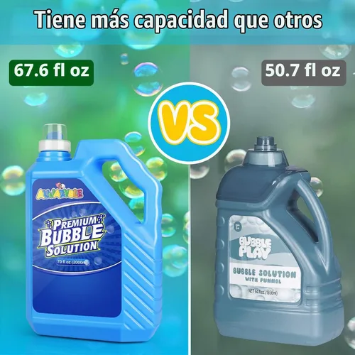 Vista 3 de Recambio de solución de burbujas de 70 onzas Solución de recarga de burbujas premium premezclada, no requiere medición, burbujas para niños