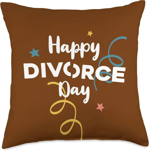 Vista 4 de Happily Ever After Divorce Gifts Happy Divorce Day Throw Pillow, 16x16, Multicolor