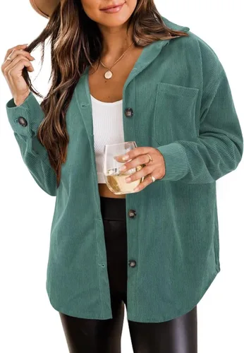 Vista 23 de ZOLUCKY Chaqueta de manga larga con botones para mujer, talla grande, blusas