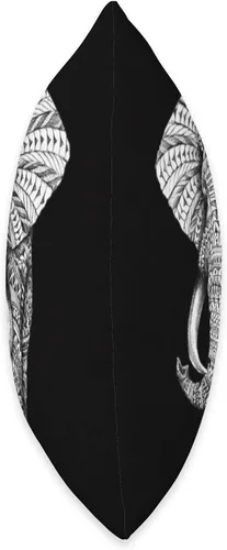Vista 2 de Elephant DD Co - Almohada decorativa de elefante blanco y negro, 16.0 x 16.0 in, multicolor