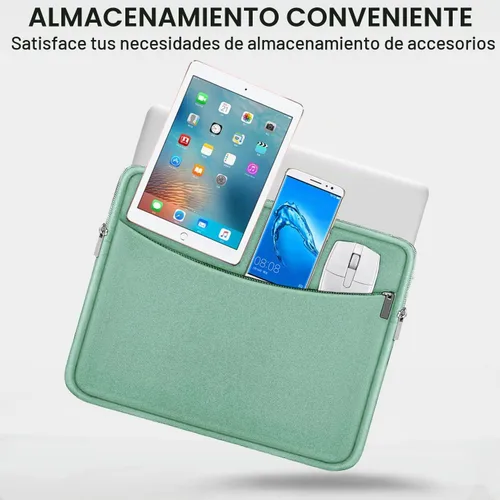 Vista 2 de Funda para laptop de 14 pulgadas, maletín protector a prueba de golpes con bolsillo para accesorios, bolsa portátil para computadora para MacBook