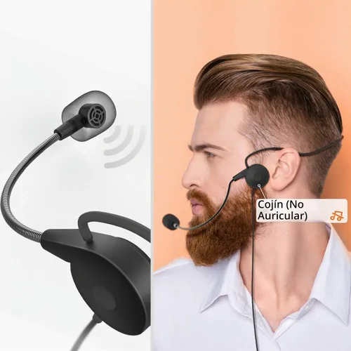 Vista 5 de FIFINE Micrófonos inalámbricos para computadora, sistema de micrófono inalámbrico USB para PC y Mac, sistema de auriculares UHF con receptor USB