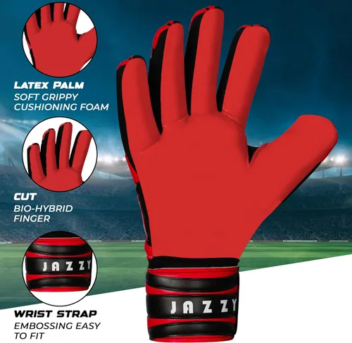 Vista 3 de Guantes de portero de fútbol profesional para adultos jóvenes, guantes de portero con protección extraíble para los dedos, transpirables, agarre