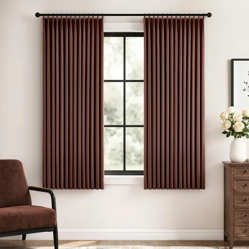 Vista 29 de MIULEE - Cortinas plisadas de lino 100 % opacas de color beige, 40 x 63 pulgadas