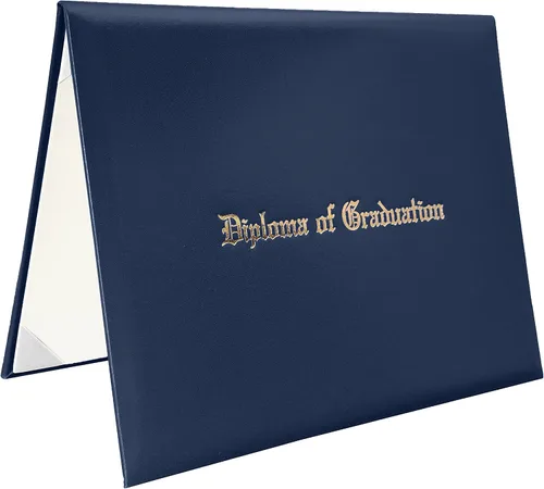 Vista 9 de Funda para diploma 8.5”x11” impresa “Diploma de Graduación” en cuero sintético acolchada y rica en color de TngHui, negra