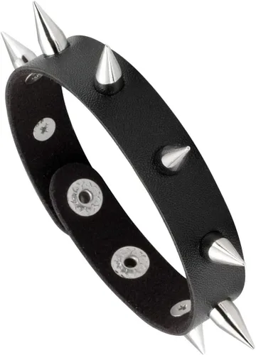 Vista 12 de Manfnee Pulsera gótica punk con remaches de clavos de metal, ajustable C: 3 piezas